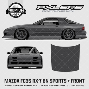 Mazda FC3S RX7 – BN Sports + Front 'Premium' Vector Template Mazda FC3S RX7 – BN Sports + Front 'Premium' Vector Template