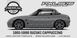 1991-1998 Suzuki Cappuccino - Side 'Premium' Vector Template 1991-1998 Suzuki Cappuccino - Side 'Premium' Vector Template