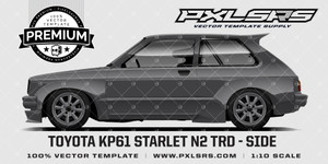 1983-84 Toyota KP61 Starlet N2 TRD 'Premium' Vector Template 1983-84 Toyota KP61 Starlet N2 TRD 'Premium' Vector Template