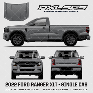 2022-2023 Ford Ranger - Single Cab '100% Vector' Template 2022-2023 Ford Ranger - Single Cab '100% Vector' Template