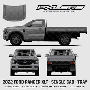 2022-2023 Ford Ranger - Single Cab - Tray '100% Vector' Template 2022-2023 Ford Ranger - Single Cab - Tray '100% Vector' Template