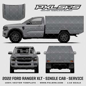 2022-2026 Ford Ranger - Single Cab - Service '100% Vector' Template