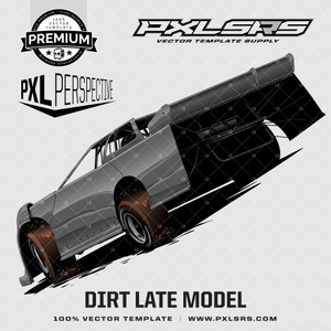 Dirt Late Model Rear 'Premium Perspective' 100% Vector Template Dirt Late Model Rear 'Premium Perspective' 100% Vector Template