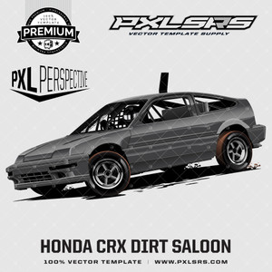Honda CRX Dirt Sedan Front 3/4 'Premium Perspective' 100% Vector Template Honda CRX Dirt Sedan Front 3/4 'Premium Perspective' 100% Vector Template