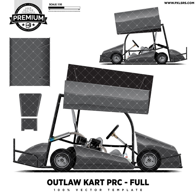 Outlaw Kart PRC 'Premium' Vector Template Pixelsaurus