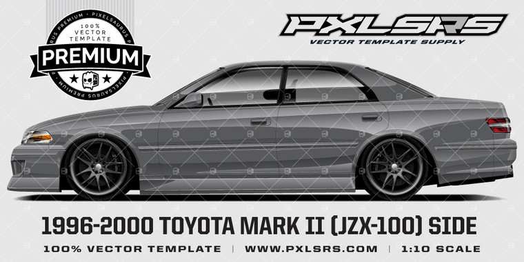 1996-2000 TOYOTA MARK II - JZX100 - SIDE 'Premium' Vector Template