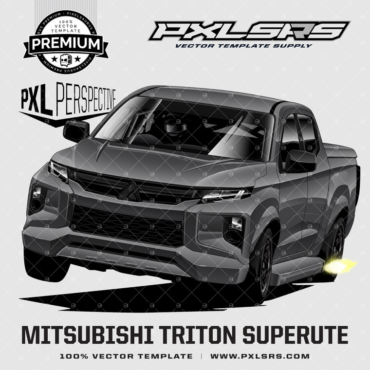 2019-2023 Mitsubishi Triton Superute 'Premium Perspective' 100% Vector Template
