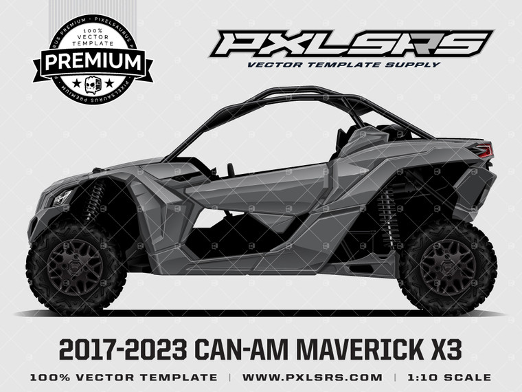 2017-2023 Can-am Maverick X3 Side by Side 'Side' 'Premium' Vector Template