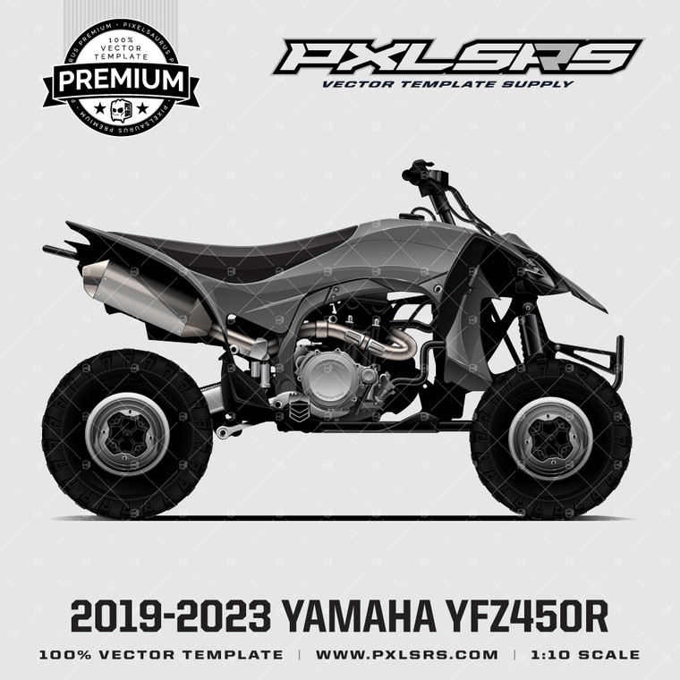 2019-2023 Yamaha YFZ450R Quad Bike 'Side' 'Premium' Vector Template