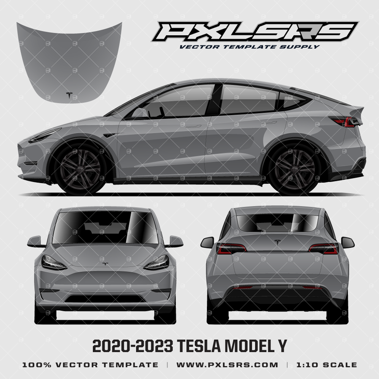 2020-2023 Tesla Model Y '100% Vector' Template
