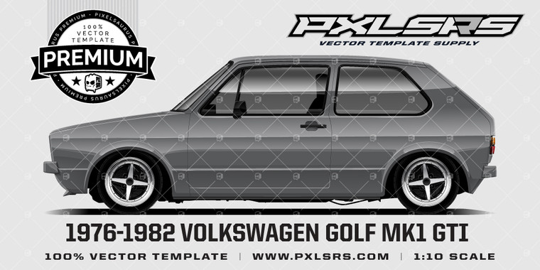 1976-1982 Volkswagen MK1 Golf GTI 'Premium' Vector Template