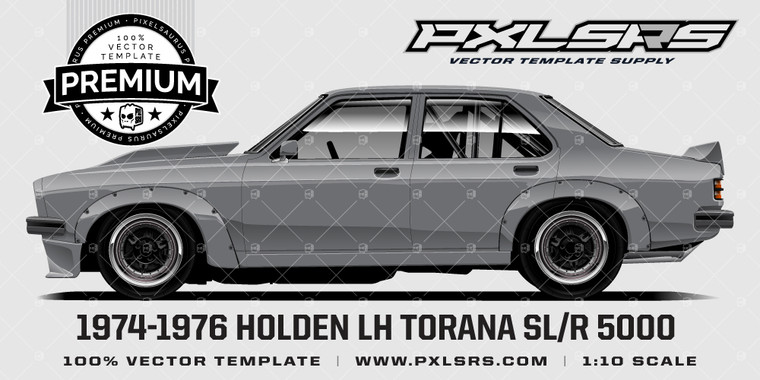 1974-1976 Holden LH Torana SL/R 5000 - Side 'Premium' Vector Template
