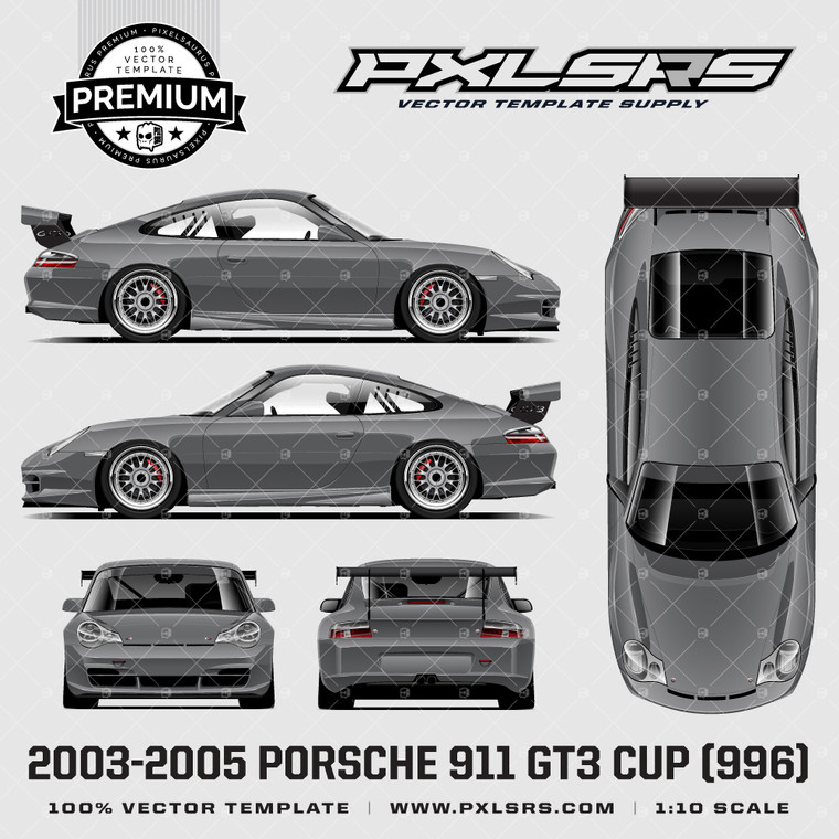2003-2005 Porsche 911 GT3 Carrera Cup (996) Full 'Premium' Vector Template