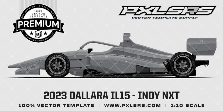 2023 Dallara IL15 - INDY NXT 'Premium Side' Vector Template