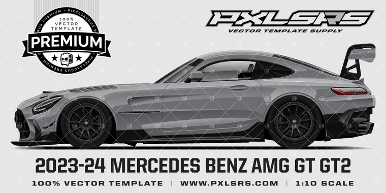 2023-24 Mercedes AMG GT GT2 Side 'Premium' Vector Template