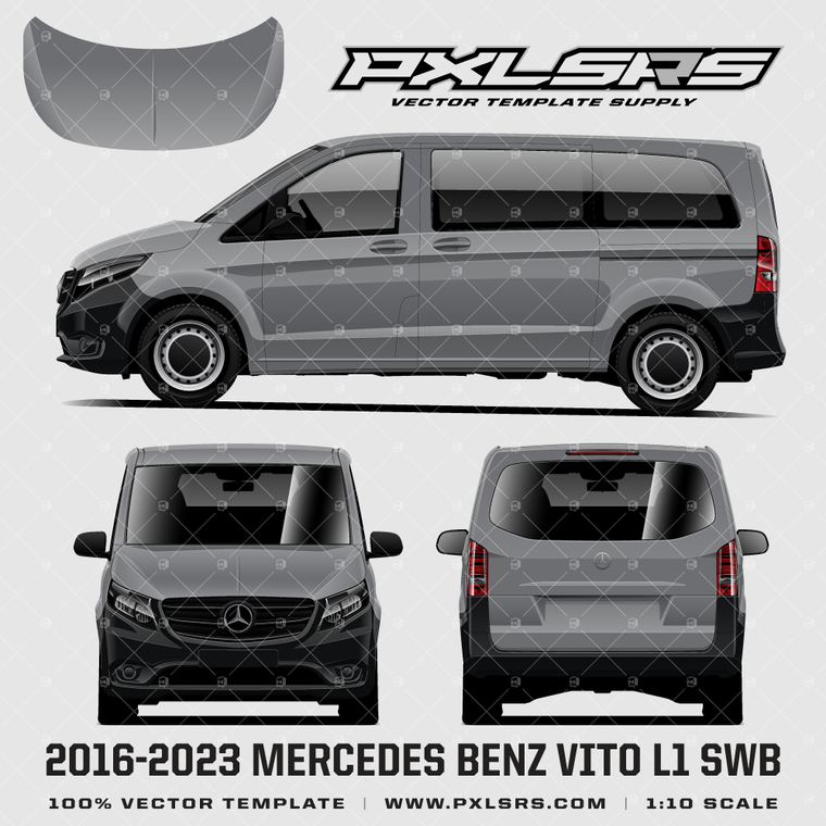 2016-2023 Mercedes Benz Vito SWB L1 - Taillift 'Vector' Template