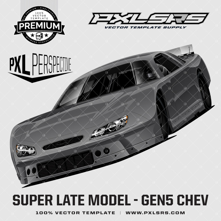 Gen 5 Super Late Model Chevrolet 'Premium Perspective #2' 100% Vector Template
