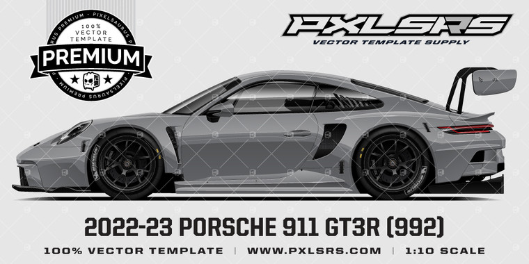 2022-23 Porsche 911 GT3R (992) 'Premium Side' Vector Template