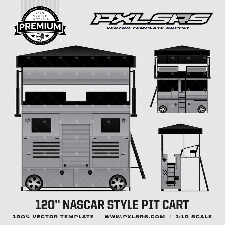 120" NASCAR STYLE PIT BOX 'Vector' Template