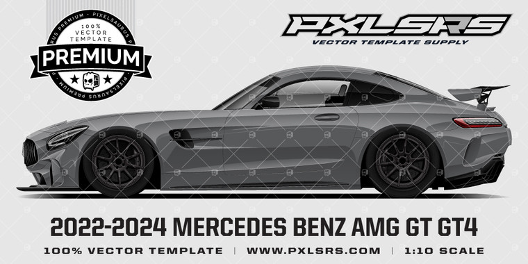 2022-24 Mercedes AMG GT GT4 Side 'Premium' Vector Template