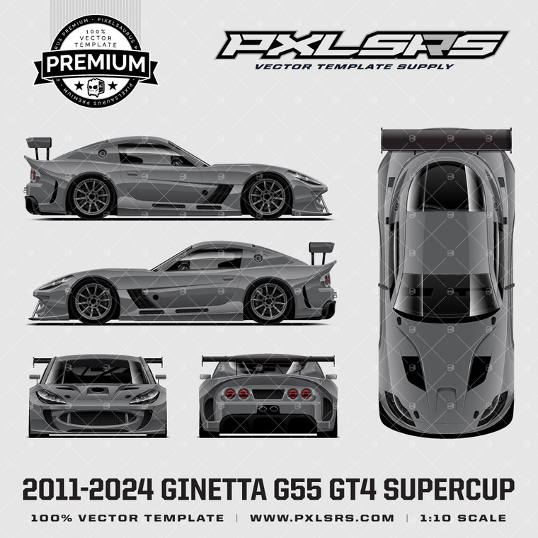 2011-2024 Ginetta G55 GT4 Supercup - Full 'Premium' Vector Template