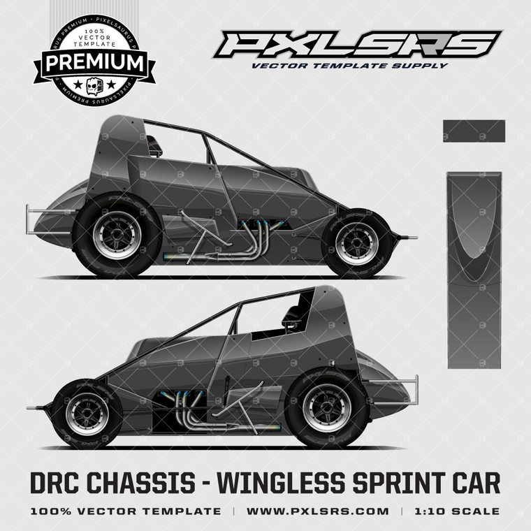 DRC Chassis - Wingless Sprintcar 'Premium' Vector Template