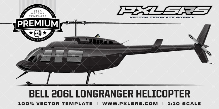 Bell 206L Longranger - helicopter 'Premium' Vector Template