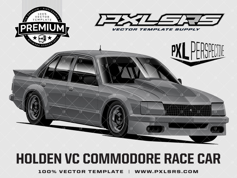 Holden VC Commodore Race Car Front 3/4 'Premium Perspective' 100% Vector Template