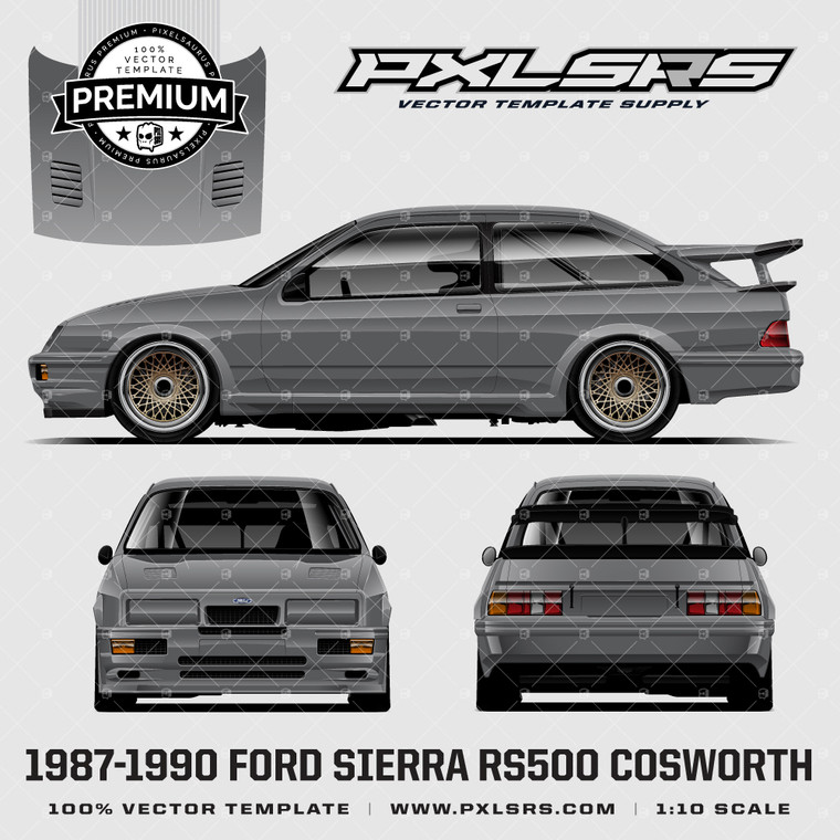 1987-1990 FORD SIERRA RS 5000 COSWORTH - GROUP A - Full 'Premium' Vector Template