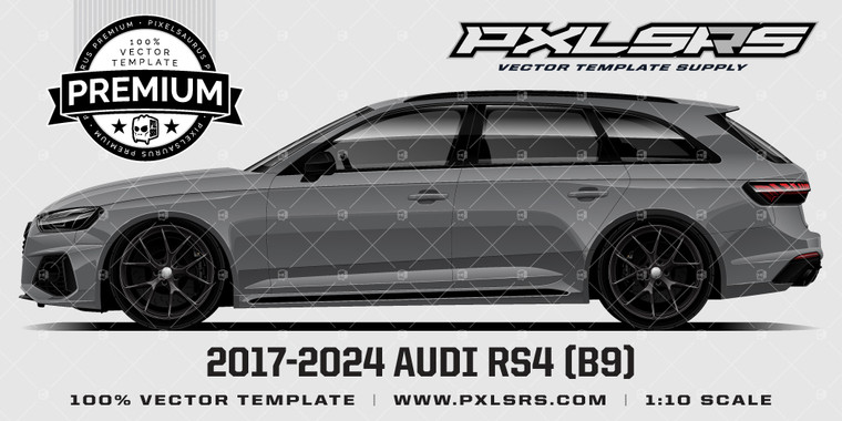 2017-2024 AUDI RS4 (B9) ESTATE 'Premium' Vector Template