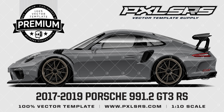 2017-2019 Porsche 911 GT3RS (991.2) 'Premium Side' Vector Template