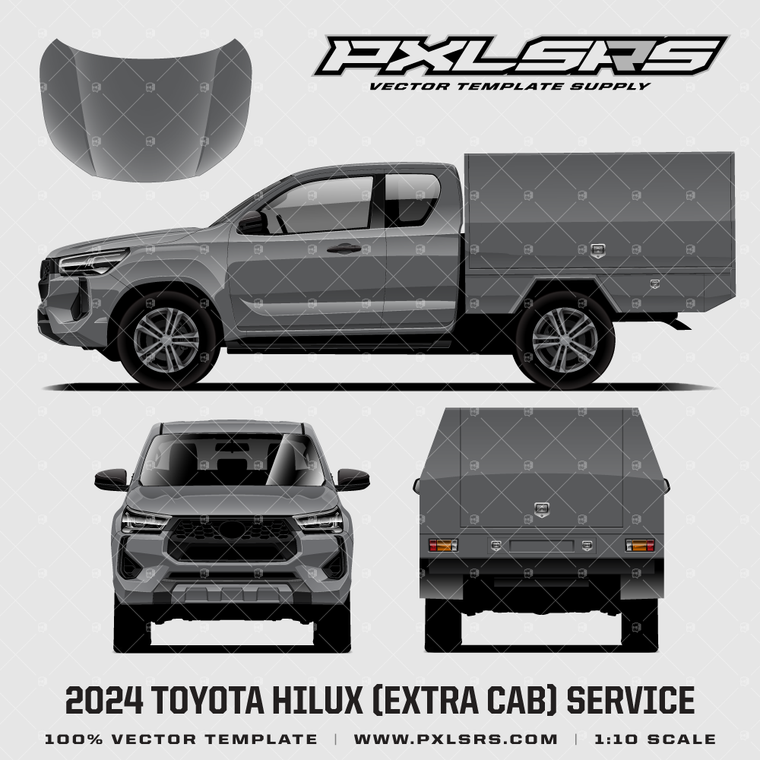 2024 Toyota Hilux Extra Cab + Service  '100% Vector' Template