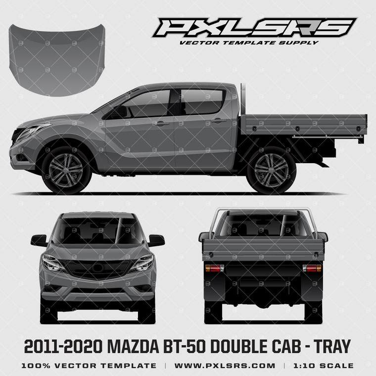 2011-2020 MAZDA BT-50 / BT50 (UP,UR) Double Cab - Tray 'Vector' Template