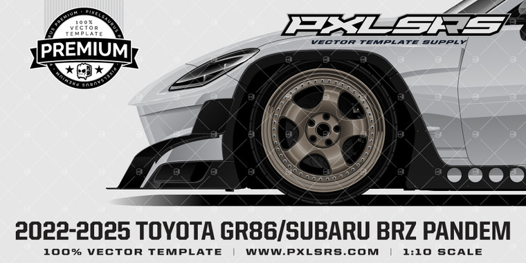 2022-2025 Toyota GR86 / Subaru BRZ Pandem - Side 'Premium' Vector Template