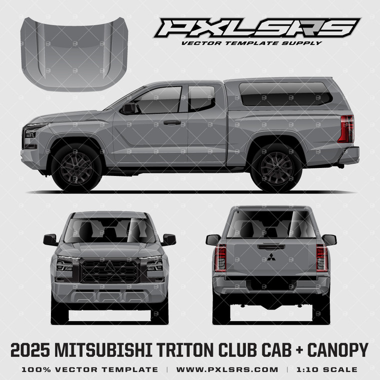 2024-2026 Mitsubishi Triton - Club Cab + Canopy 'Vector' Template