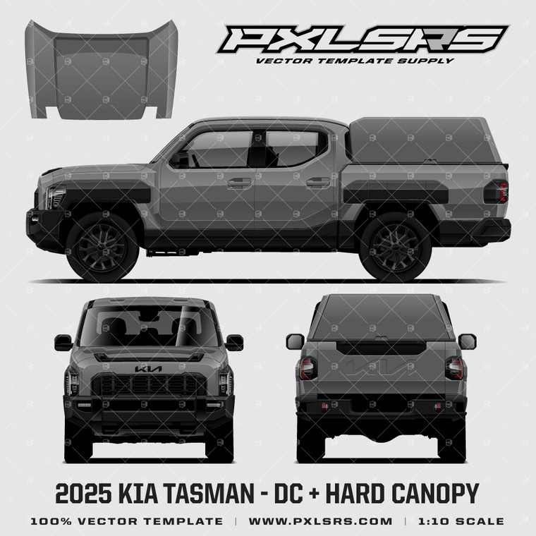 2025-2026 Kia Tasman Ute - Double Cab + Hard Canopy '100% Vector' Template
