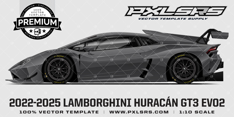 2022-2025 Lamborghini Huracán GT3 EVO2 'Premium' Side Vector Template