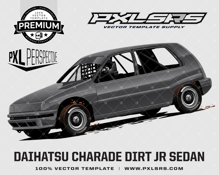 Daihatsu Charade Dirt Jr Sedan 'Premium Perspective' 100% Vector Template
