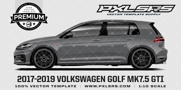 2017 Volkswagen MKV7.5 Golf GTi  'Premium' Vector Template