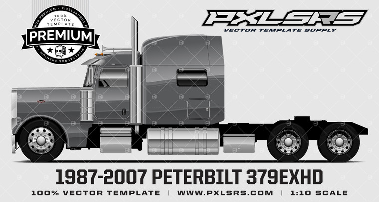 1987-2007 Peterbilt 379EXHD 'Premium Side' Vector Template