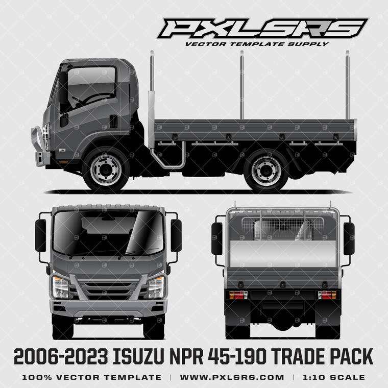 2006-2023 Isuzu NPR / Elf 45-190 Trade-Pack SWB 'Bullbar' - Vector Template