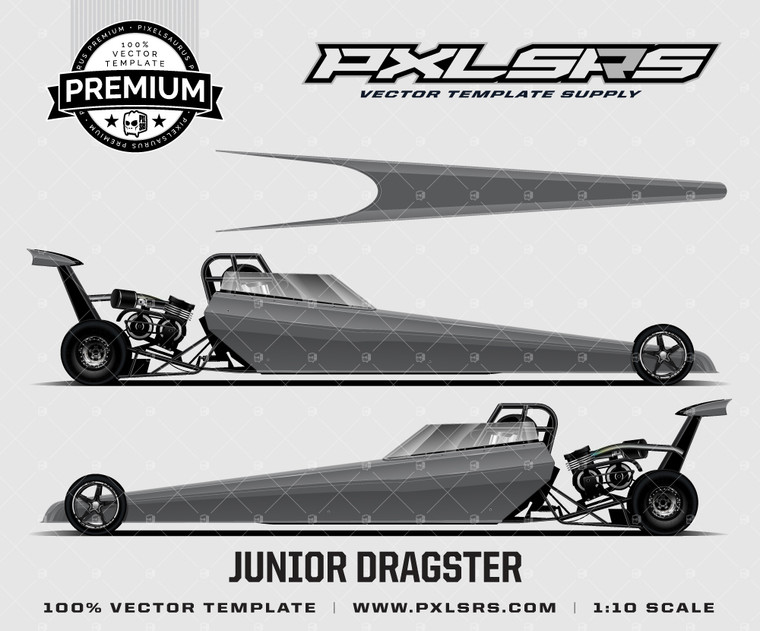 Junior Drag Car / Dragster 'Premium' Vector Template Junior Drag Car / Dragster 'Premium' Vector Template