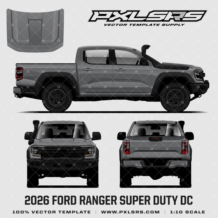 2026 Ford Ranger Super Duty - Double Cab '100% Vector' Template