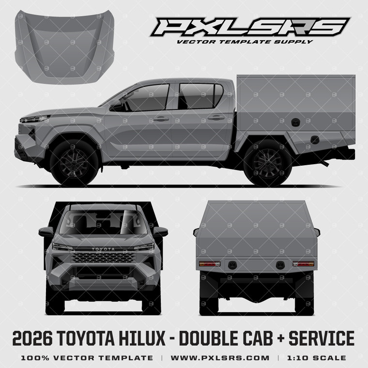 2026 Toyota Hilux Travo Double Cab + Service '100% Vector' Template