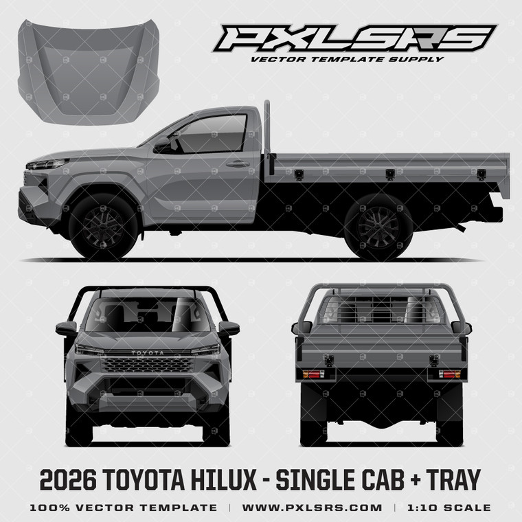 2026 Toyota Hilux Travo Single Cab - Tray '100% Vector' Template
