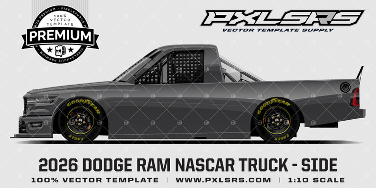 2026 Dodge Ram NASCAR Truck Series 'Premium' Side Vector Template
