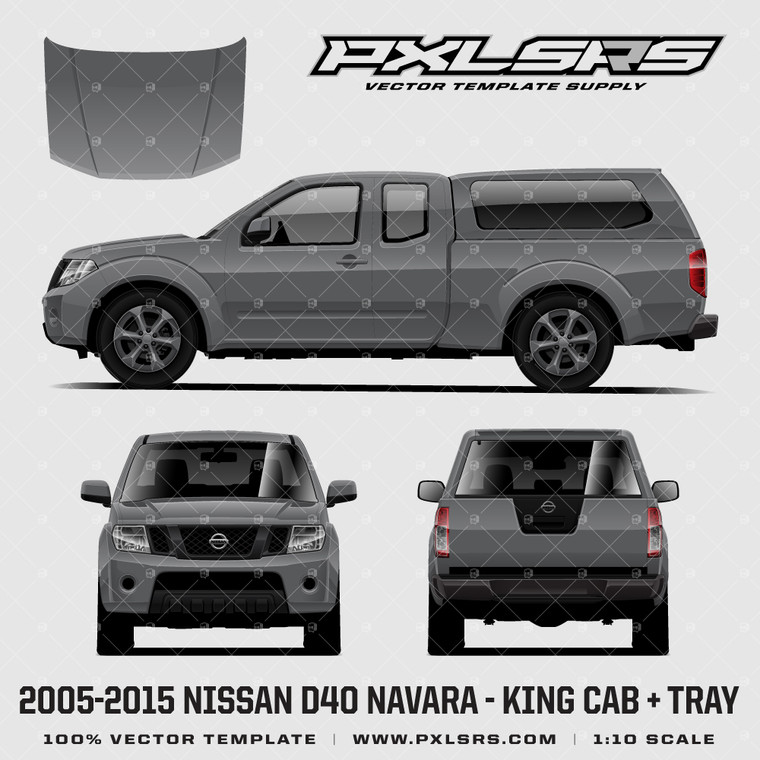 2005-2015 Nissan Navara D40 (Frontier) King Cab + Canopy 'Vector' Template