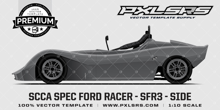 SCCA Spec Ford Racer - SFR3 'Premium Side' Vector Template