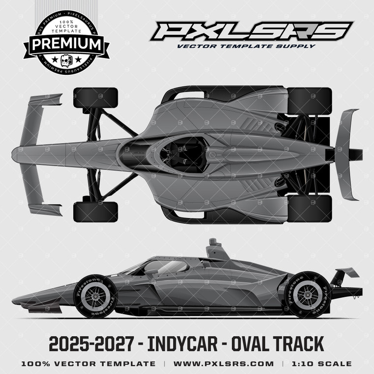 2025-2027 IndyCar - Oval Track - Dallara DW12 'Premium' Vector Template
