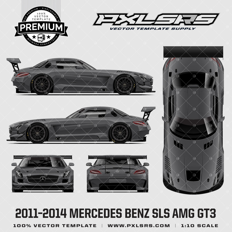 2011-2014 Mercedes-Benz SLS AMG GT3  - Full 'Premium' Vector Template